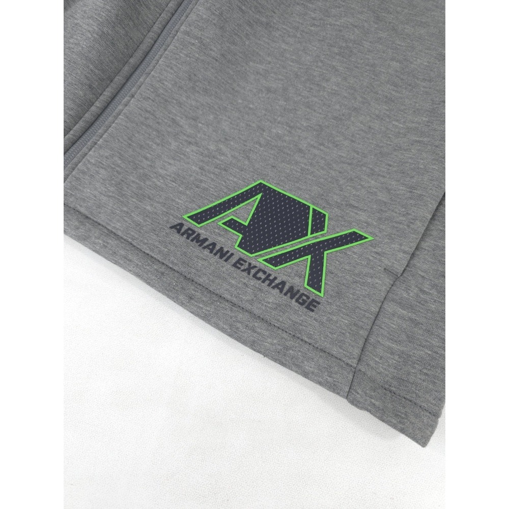 Armani Exchange A|X NWT MSRP $140 Men's zip-up hooded sweatshirt Gray Neon Green - Picture 3 of 8